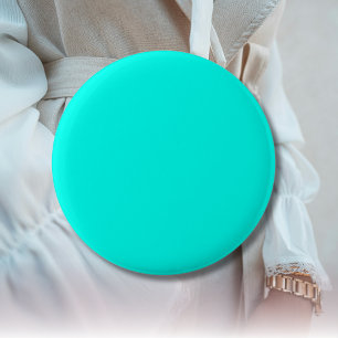 Neon Turquoise Solid Colour Classic 6 Cm Round Badge