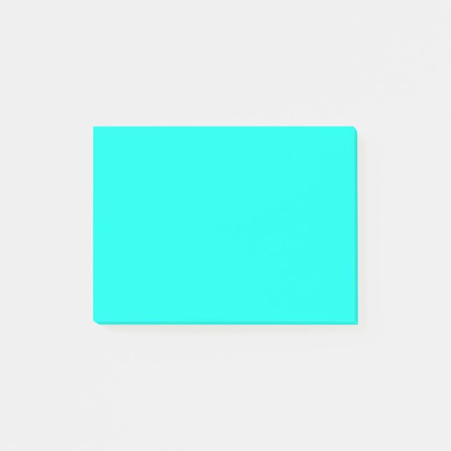 Neon Turquoise Solid Colour | Classic Post-it Notes (Front)