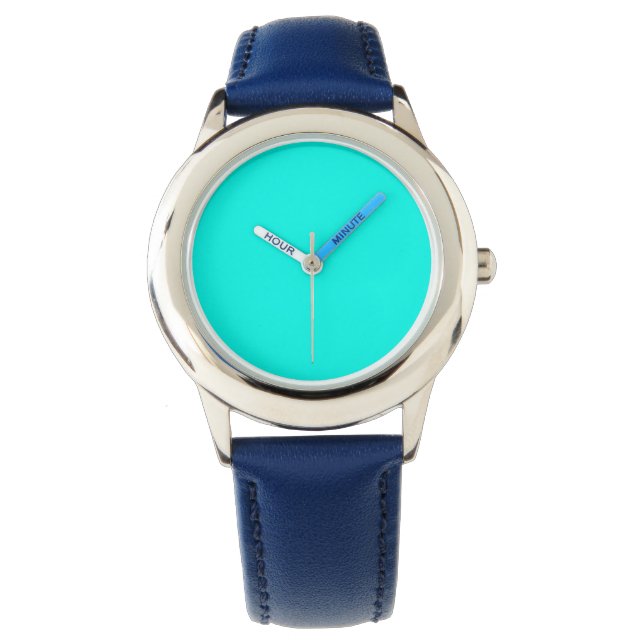 Neon Turquoise Solid Colour | Classic Watch (Front)