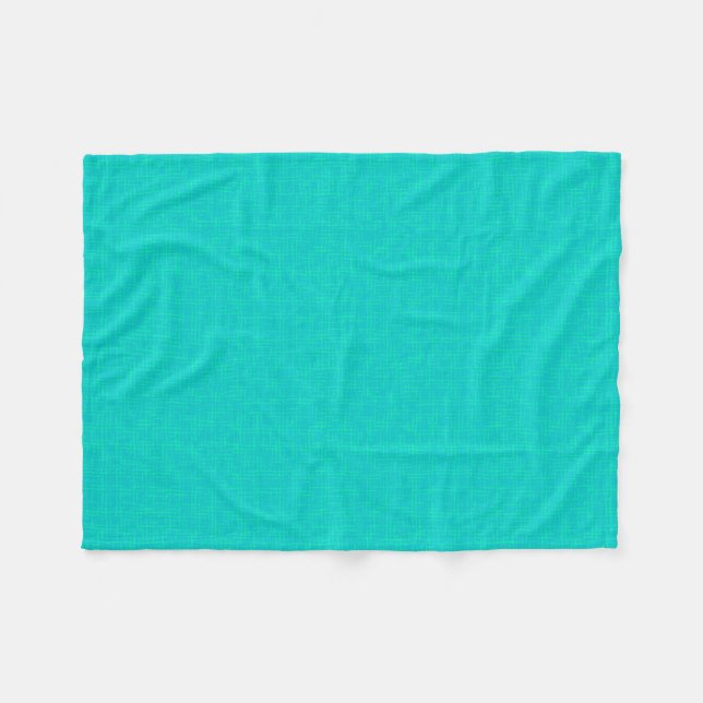 Neon turquoise textured.  fleece blanket (Front (Horizontal))
