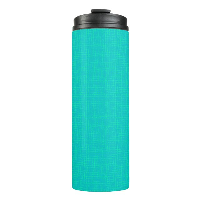 Neon turquoise textured.  thermal tumbler (Front)