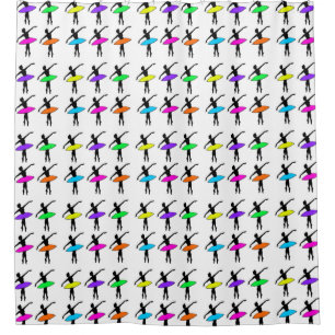 Neon Tutu Ballerina Ballet Dance Shower Curtain