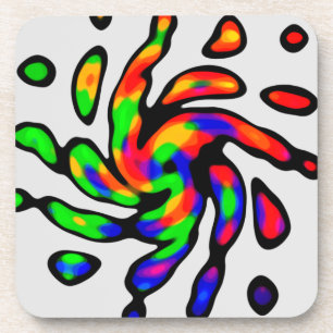 Neon Twirl Art Coaster