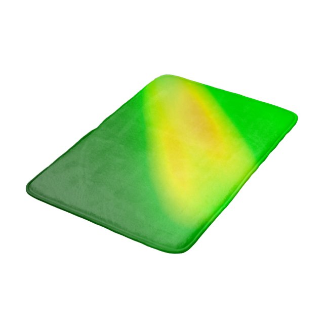 Neon Two Stripe Ombre Green  Bath Mat (Angled)
