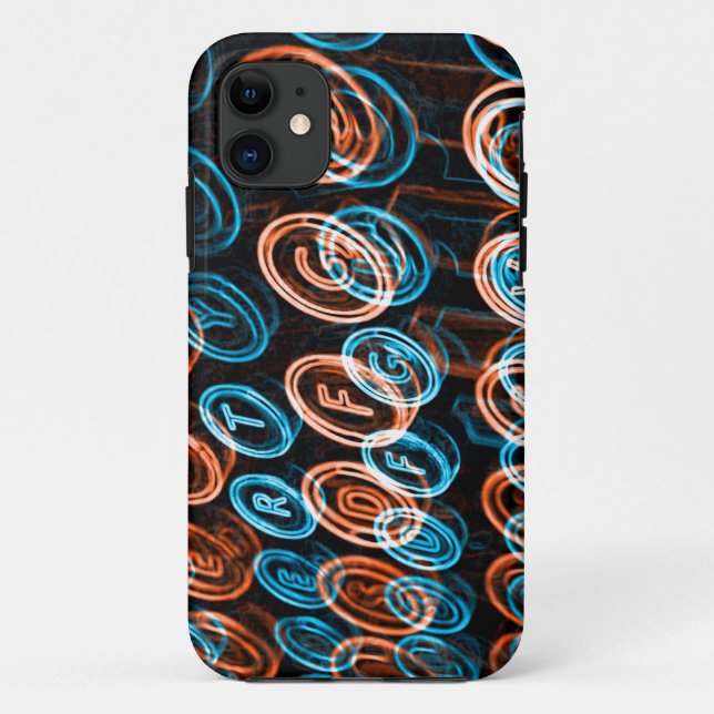 Neon typewriter keys Case-Mate iPhone case (Back)