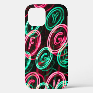 Neon typewriter keys close up Case-Mate iPhone cas 12 Case