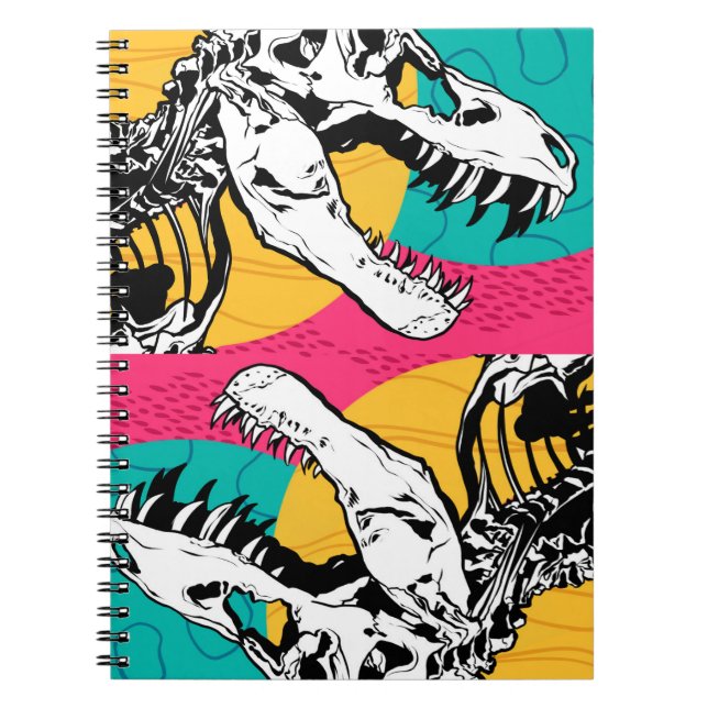 Neon Tyrannosaurus Rex Tote Notebook (Front)