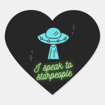 Neon UFO stickers