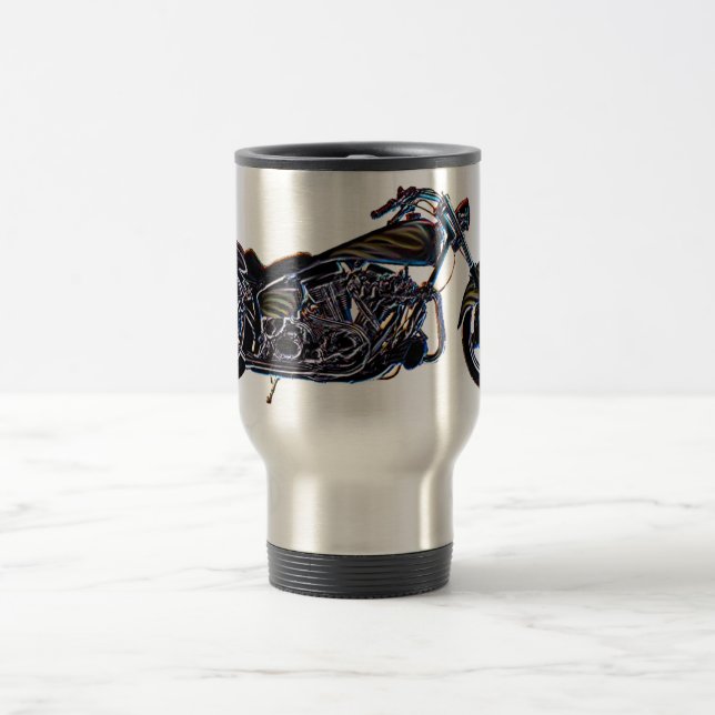 Neon V-twin Motorcycle Mug (Center)