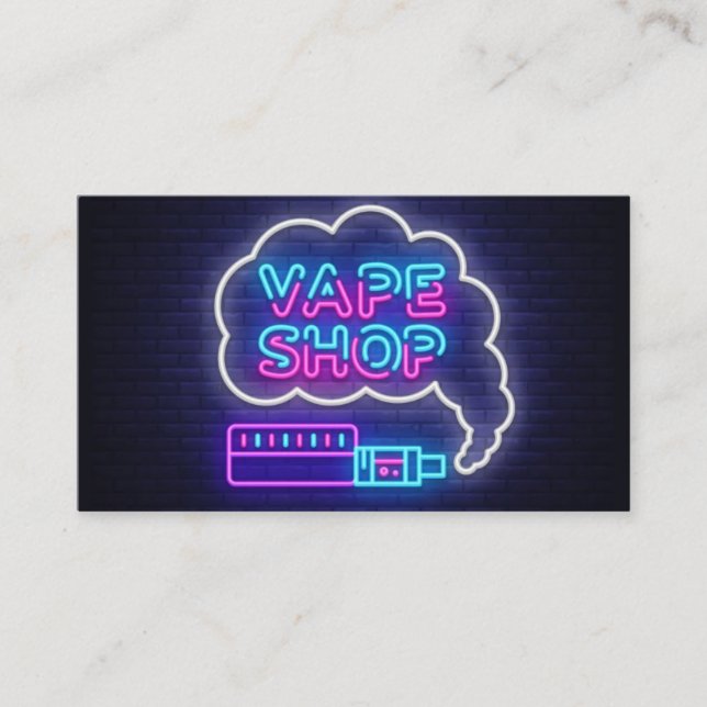 Neon Vape Shop Business Card (Front)