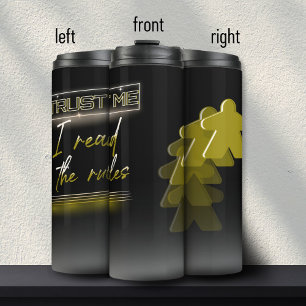 Neon Vaporwave Meeple Yellow Board Game Geek Thermal Tumbler
