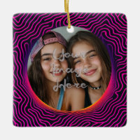 Neon Vaporwave Swirl Custom Photo Frame