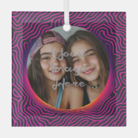 Neon Vaporwave Swirl Custom Photo Frame