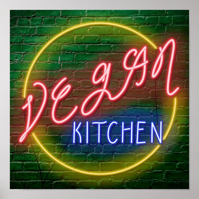 Neon Vegan Kitchen Sign (Front)