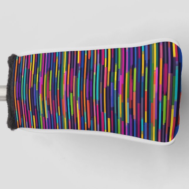 Neon Vertical Stripe Pattern Golf Head Cover (Front)