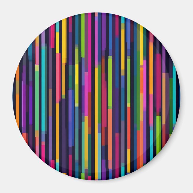 Neon Vertical Stripe Pattern Magnet (Front)