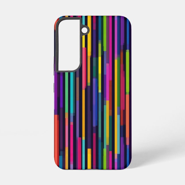 Neon Vertical Stripe Pattern Samsung Galaxy S22 Case (Back)