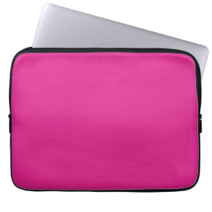neon vivid pink solid pink laptop sleeve