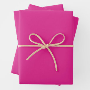 neon vivid pink   solid pink  wrapping paper sheet