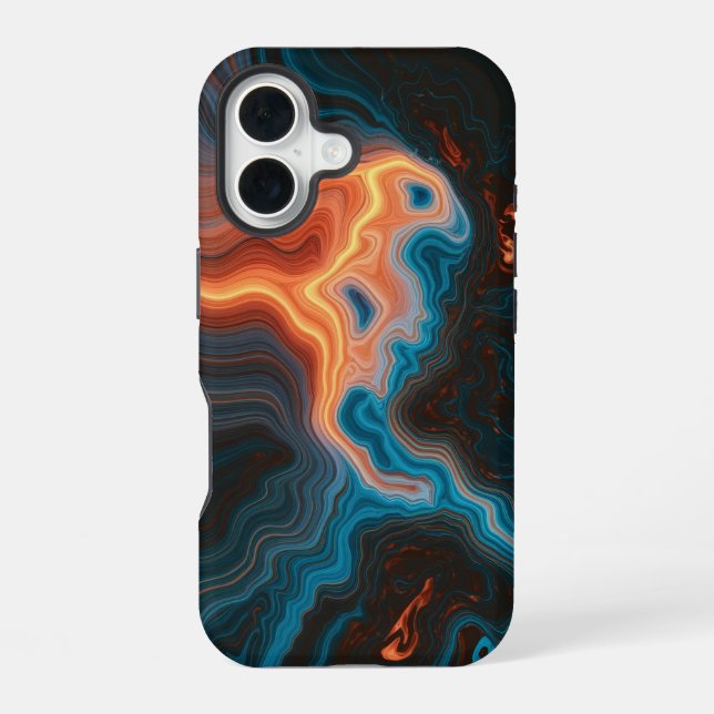 Neon Vortex Abstract  iPhone 16 Case (Back)