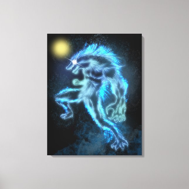 Neon Warewolf  Canvas Print (Front)