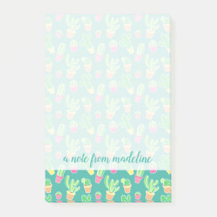 Neon Watercolor Cactus In Pots Pattern Post-it Notes