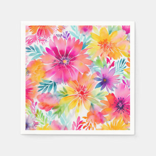Neon Watercolor Party Napkin