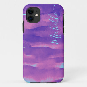 Neon Watercolor Pink Purple Abstract Case-Mate iPh iPhone Case