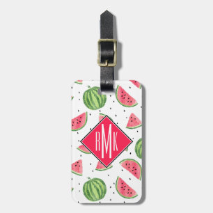 Neon Watercolor Watermelons Pattern Luggage Tag
