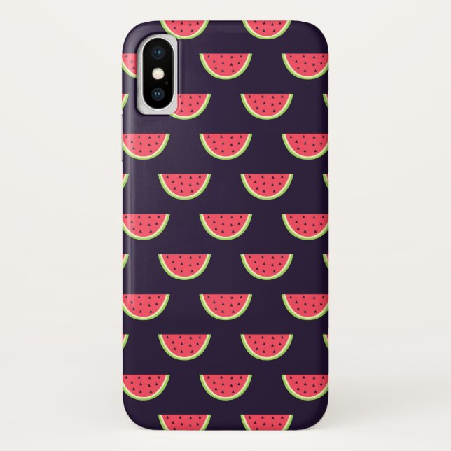Neon Watermelon on Purple Pattern Case-Mate iPhone Case (Back)