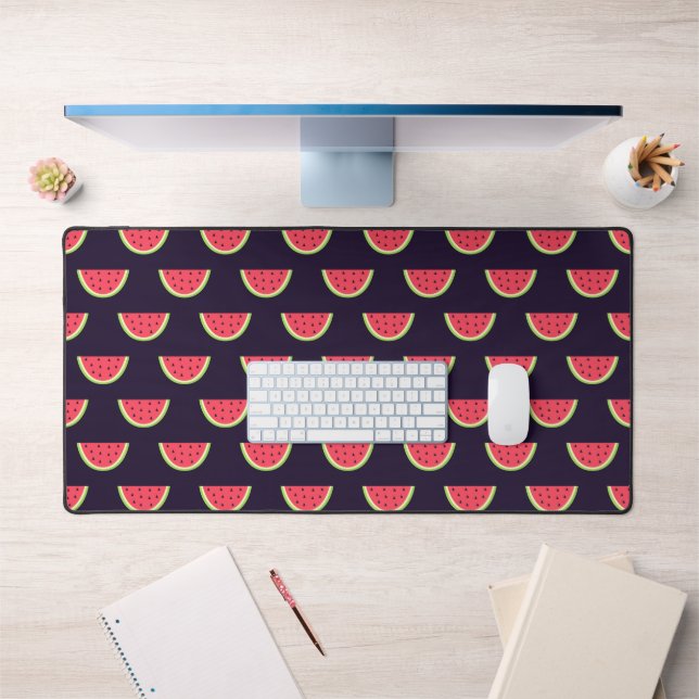 Neon Watermelon on Purple Pattern Desk Mat (Office 1)
