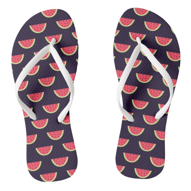 Neon Watermelon on Purple Pattern Jandals (Footbed)