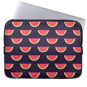 Neon Watermelon on Purple Pattern Laptop Sleeve