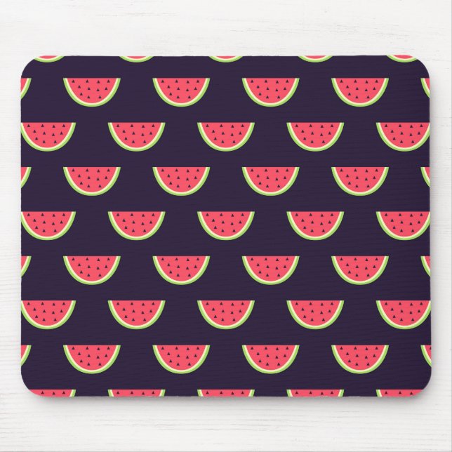 Neon Watermelon on Purple Pattern Mouse Pad (Front)