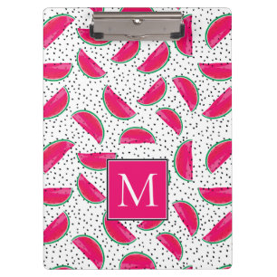Neon Watermelon on Seeds Pattern Clipboard