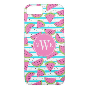 Neon Watermelon on Stripes Pattern Case-Mate iPhone Case