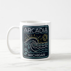 Neon Wave Arcadia Michigan Coffee Mug