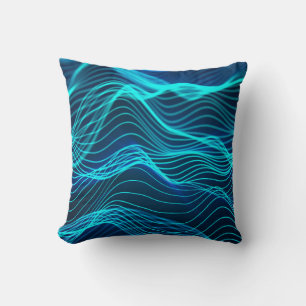 Neon waves of numerous abstract lines and rows com cushion