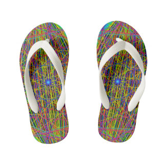 Neon Web Fractal Kid's Jandals