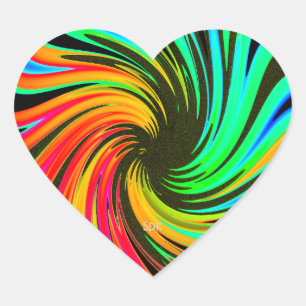 Neon Whirlpool Galaxy Heart Sticker