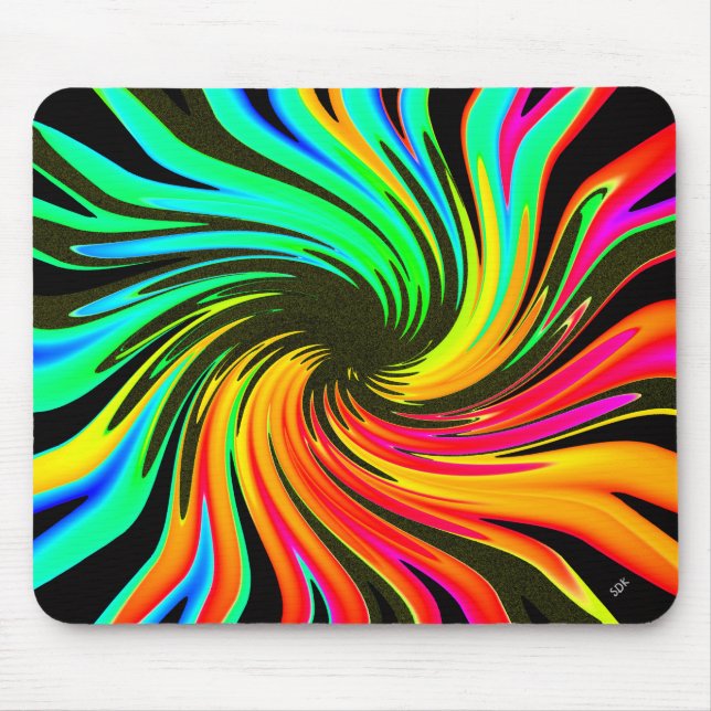 Neon Whirlpool Galaxy Mouse Pad (Front)