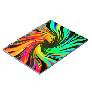 Neon Whirlpool Galaxy Spiral Notebook
