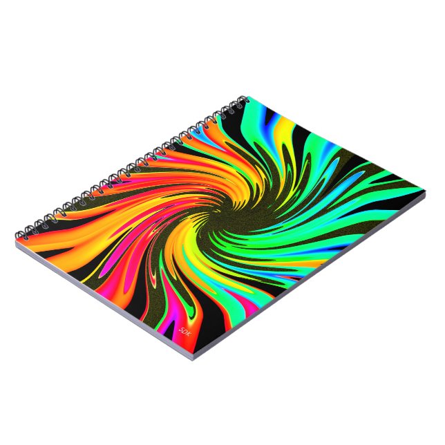 Neon Whirlpool Galaxy Spiral Notebook (Left Side)