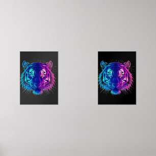 Neon White Tiger – Glowing Cyberpunk Wildlife Art