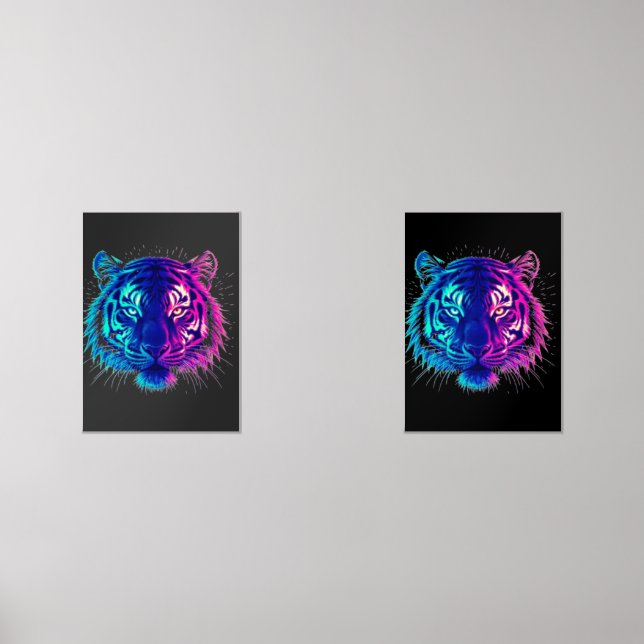 Neon White Tiger – Glowing Cyberpunk Wildlife Art (Front)