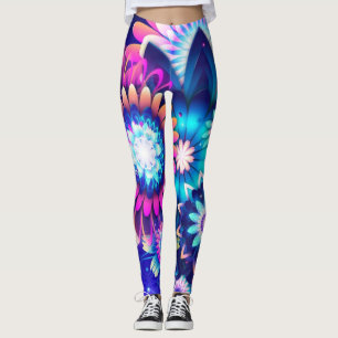 Neon wild flowers leggings