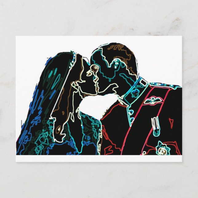 Neon Will and Kate Postcard (Front)