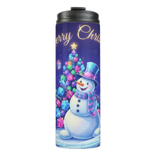 Neon Winter Galaxy Holiday Greeting Thermal Tumbler