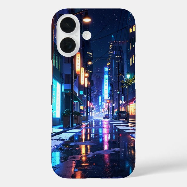 Neon Winter Streets Case-Mate iPhone Case (Back)