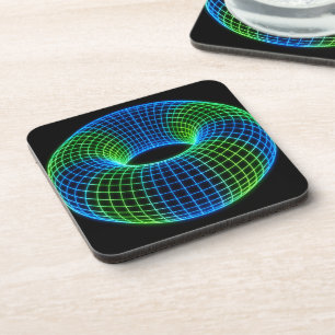 Neon Wireframe Torus Coaster